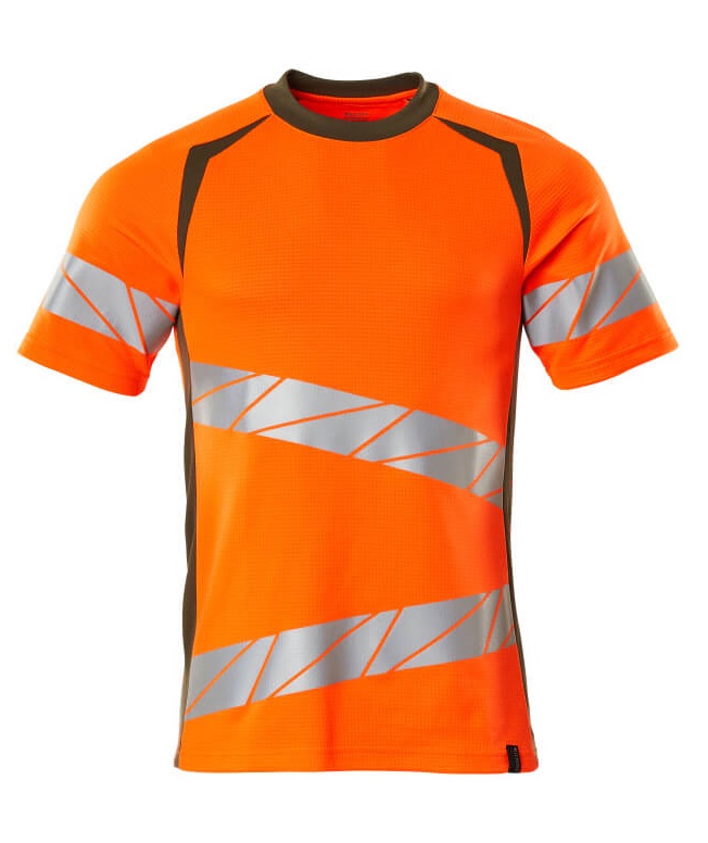 MASCOT-Warnschutz, Warn-T-Shirt, ACCELERATE SAFE, warnorange/moosgrün