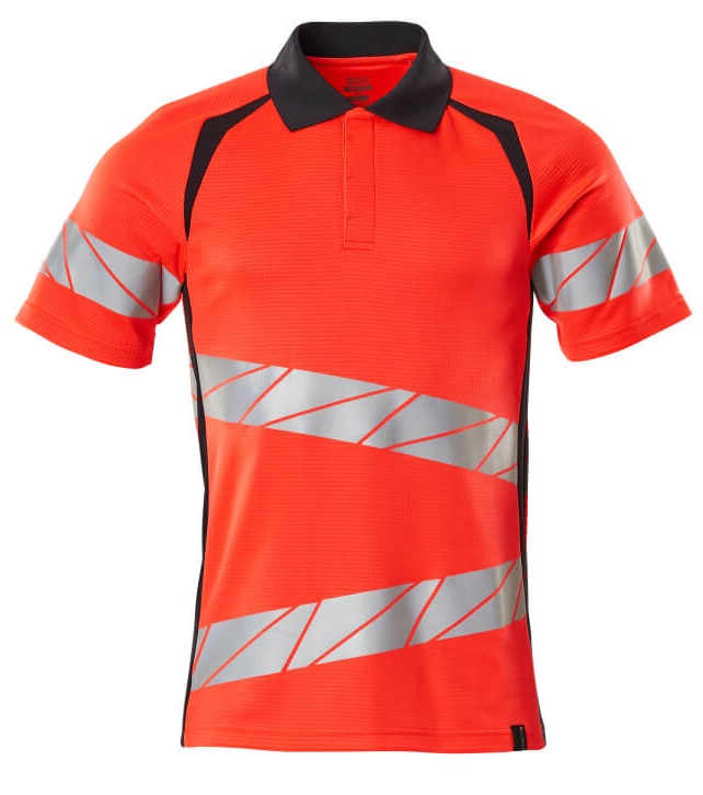 MASCOT-Warnschutz, Warn-Polo-Shirt, ACCELERATE SAFE, warnrot/schwarzblau