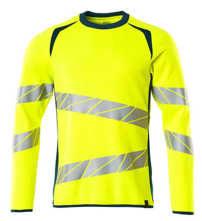 MASCOT-Warnschutz, Warn-Sweatshirt, ACCELERATE SAFE, warngelb/dunkelpetroleum