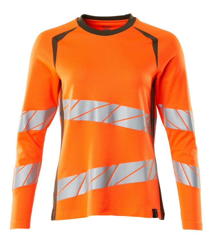 MASCOT-Warnschutz, Warn-Damen Langarm-Shirt, ACCELERATE SAFE, warnorange/moosgrün