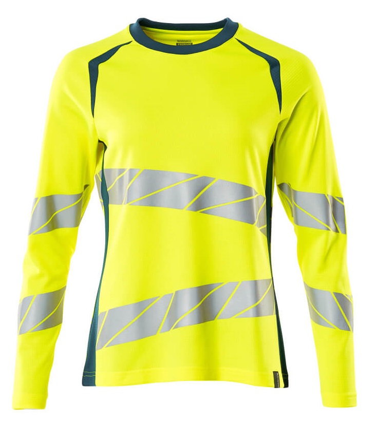 MASCOT-Warnschutz, Warn-Damen Langarm-Shirt, ACCELERATE SAFE, warngelb/dunkelpetroleum