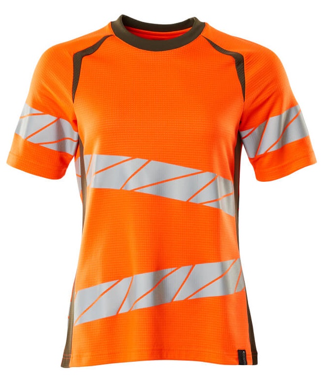 MASCOT-Warnschutz, Warn-Damen T-Shirt, ACCELERATE SAFE, warnorange/moosgrün