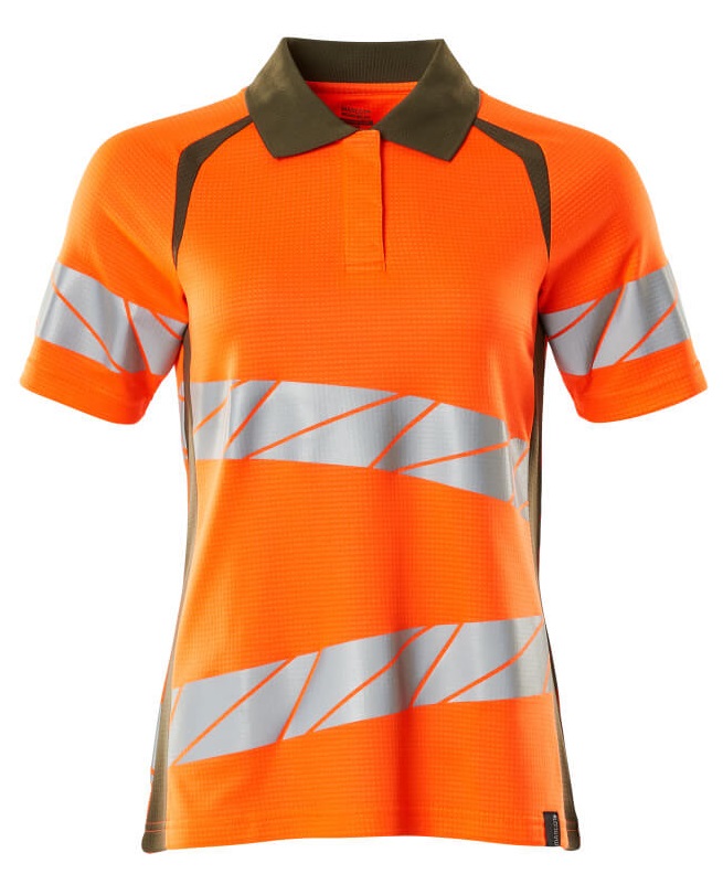 MASCOT-Warnschutz, Warn-Damen Polo-Shirt, ACCELERATE SAFE, warnorange/moosgrün