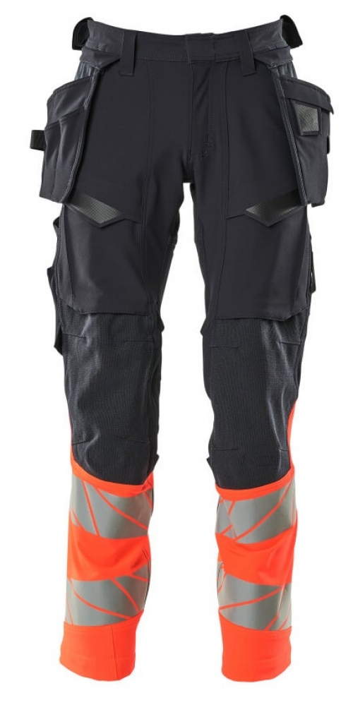 MASCOT-Warnschutz, Warn-Bund-Hose, ACCELERATE SAFE, schwarzblau/warnrot