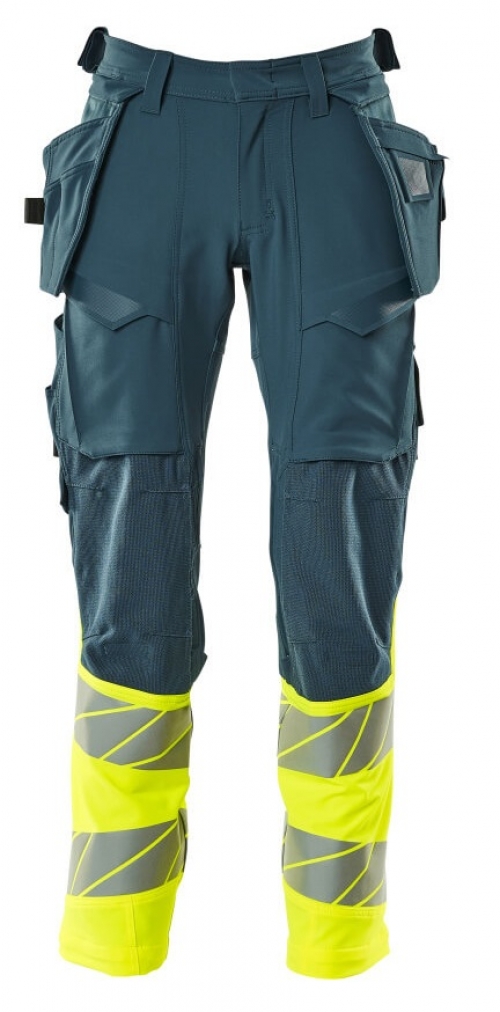 MASCOT-Warnschutz, Warn-Bund-Hose, ACCELERATE SAFE, dunkelpetroleum/warngelb