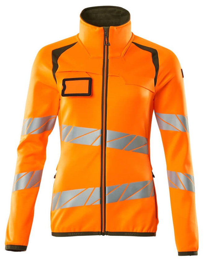MASCOT-Warnschutz, Warn-Damen Fleecepullover, ACCELERATE SAFE, warnorange/moosgrün