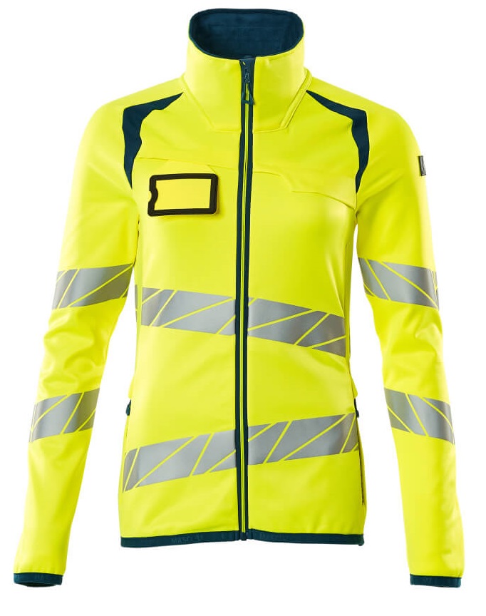 MASCOT-Warnschutz, Warn-Damen Fleecepullover, ACCELERATE SAFE, warngelb/dunkelpetroleum