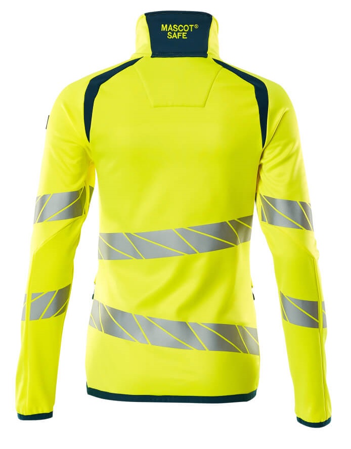 MASCOT-Warnschutz, Warn-Damen Fleecepullover, ACCELERATE SAFE, warngelb/dunkelpetroleum