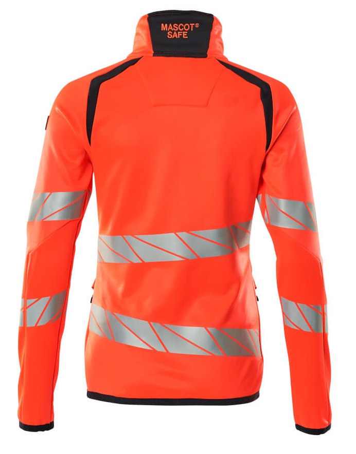 MASCOT-Warnschutz, Warn-Damen Fleecepullover, ACCELERATE SAFE, warnrot/schwarzblau