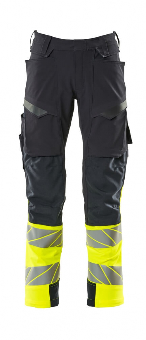 MASCOT-Warnschutz, Warnschutz-Bundhose, ULTIMATE STRETCH, 82 cm, schwarzblau/warngelb