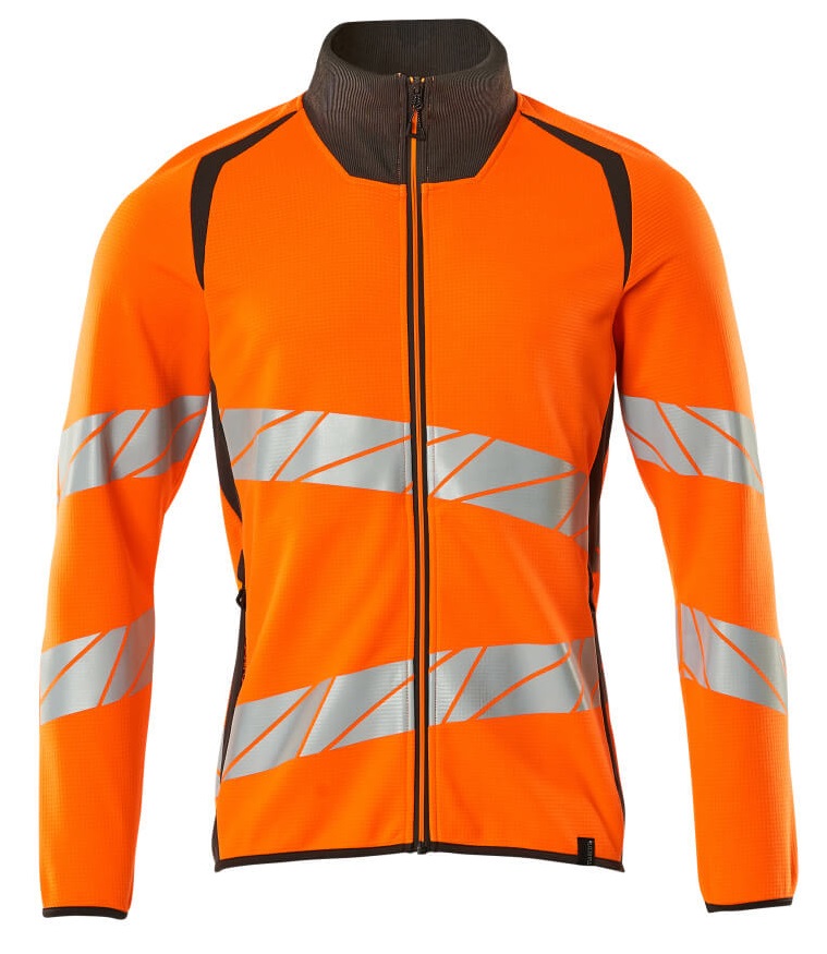 MASCOT-Warnschutz, Warn-Sweatshirt mit Reißverschluss, ACCELERATE SAFE, warnorange/dunkelanthrazit