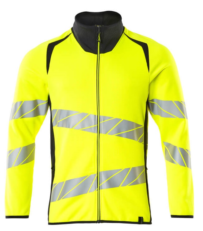 MASCOT-Warnschutz, Warn-Sweatshirt mit Reißverschluss, ACCELERATE SAFE, warngelb/schwarzblau