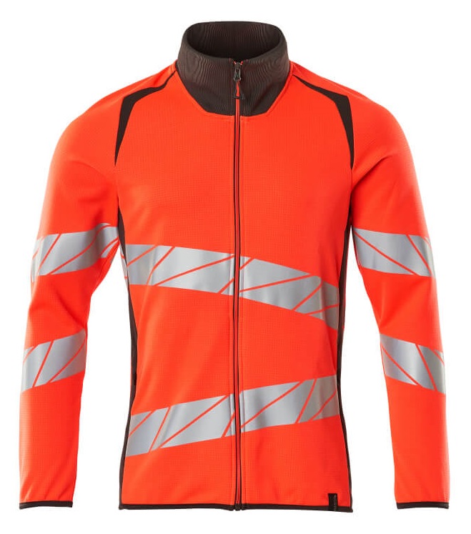 MASCOT-Warnschutz, Warn-Sweatshirt mit Reißverschluss, ACCELERATE SAFE, warnrot/dunkelanthrazit