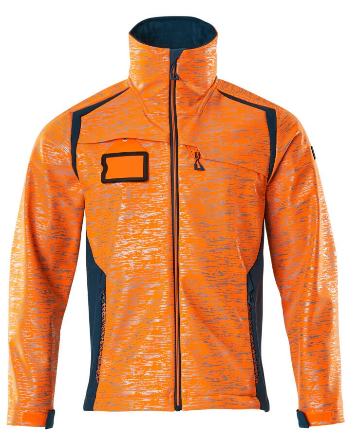 MASCOT-Warnschutz, Warn-Softshell Jacke, ACCELERATE SAFE, high vis orange/dunkelpetroleum