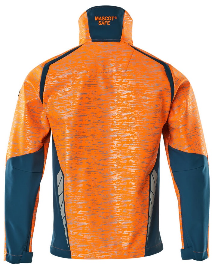 MASCOT-Warnschutz, Warn-Softshell Jacke, ACCELERATE SAFE, high vis orange/dunkelpetroleum