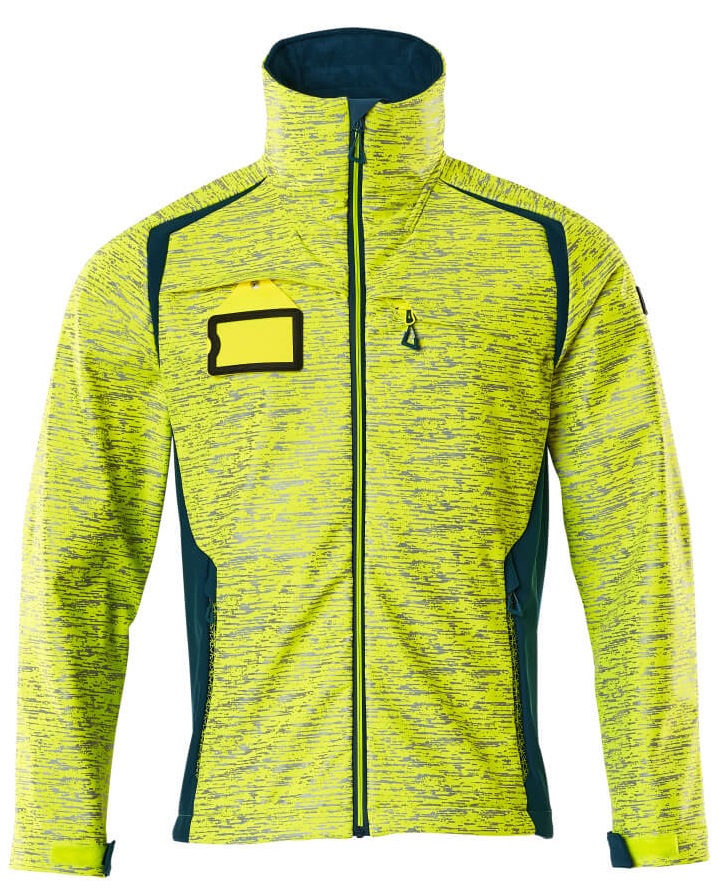 MASCOT-Warnschutz, Warn-Softshell Jacke, ACCELERATE SAFE, high vis gelb/dunkelpetroleum