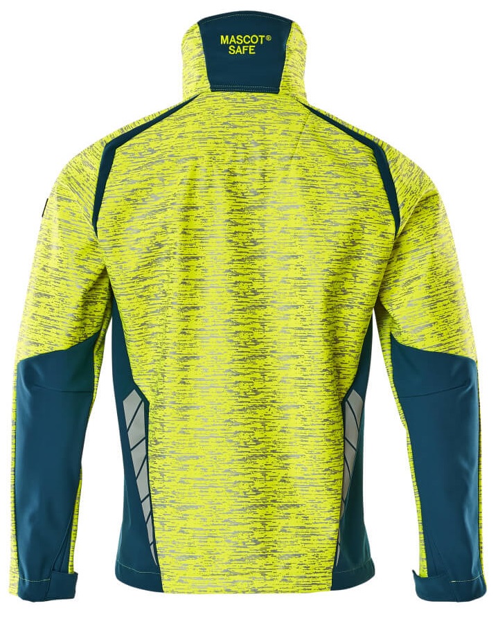MASCOT-Warnschutz, Warn-Softshell Jacke, ACCELERATE SAFE, high vis gelb/dunkelpetroleum