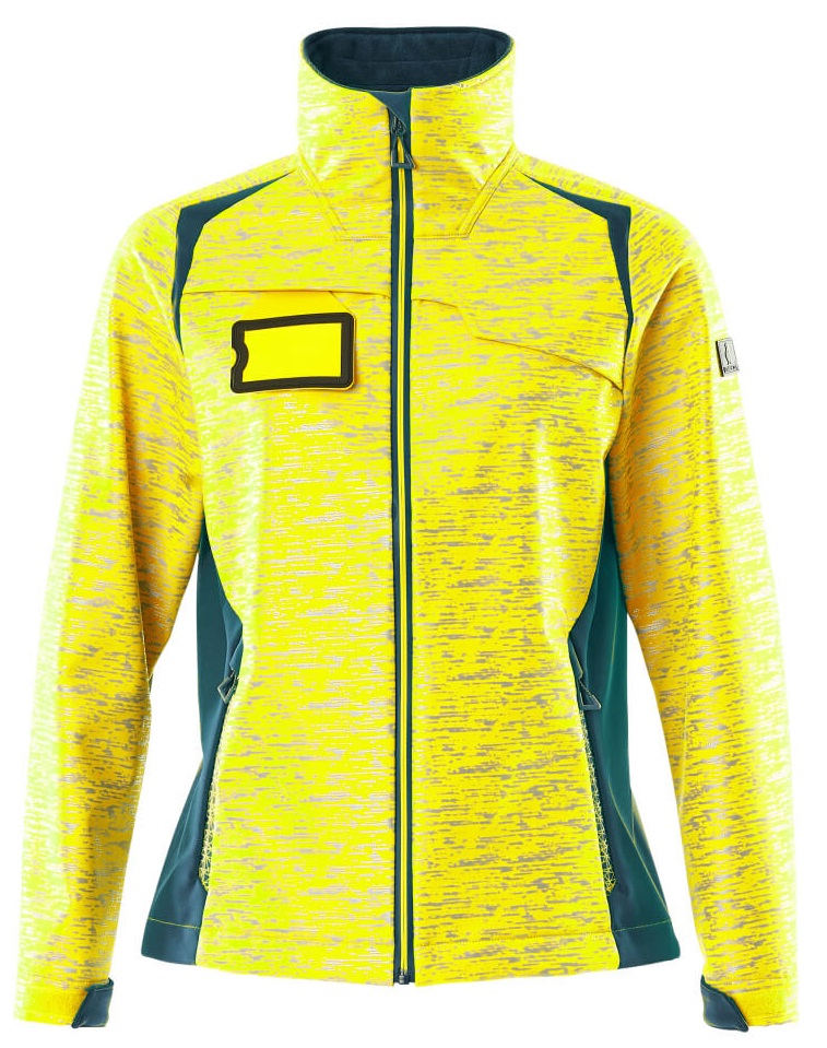MASCOT-Warnschutz, Damen Warn-Softshell Jacke, ACCELERATE SAFE, high vis gelb/dunkelpetroleum