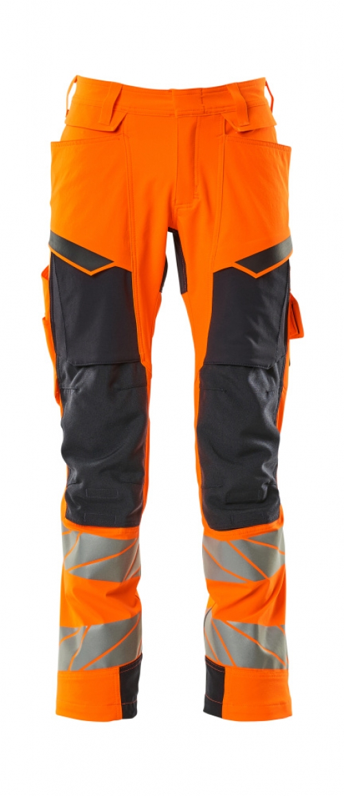 MASCOT-Warnschutz, Warnschutz-Bundhose, ULTIMATE STRETCH, warnorange/schwarzblau