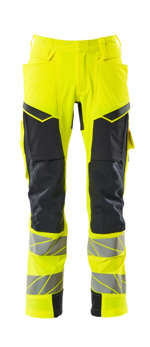 MASCOT-Warnschutz, Warnschutz-Bundhose, ULTIMATE STRETCH, warngelb/schwarzblau