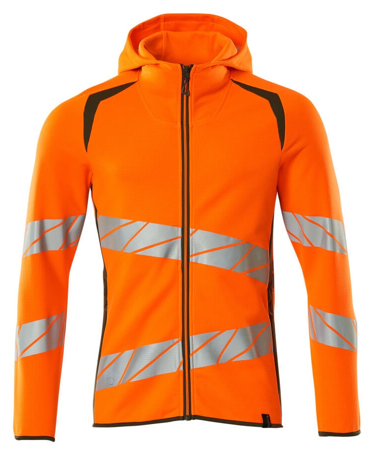 MASCOT-Warnschutz, Warn-Kapuzensweatshirt, ACCELERATE SAFE, high vis orange/moosgrün