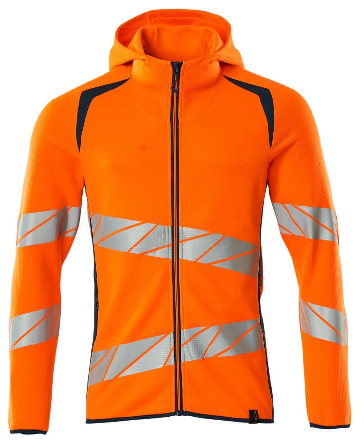 MASCOT-Warnschutz, Warn-Kapuzensweatshirt, ACCELERATE SAFE, high vis orange/dunkelpetroleum