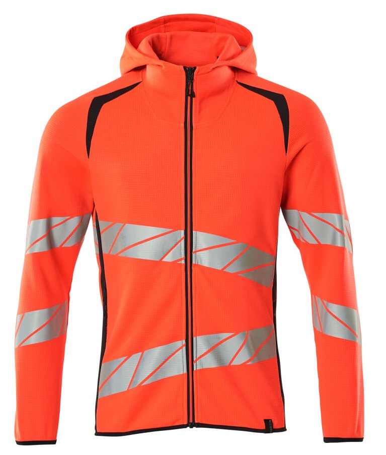 MASCOT-Warnschutz, Warn-Kapuzensweatshirt, ACCELERATE SAFE, high vis rot/schwarzblau