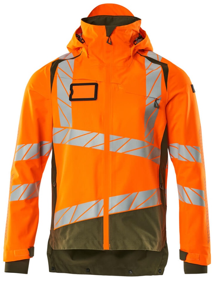 MASCOT-Warnschutz, Warn-Hard Shell Jacke, ACCELERATE SAFE, high vis orange/moosgrün