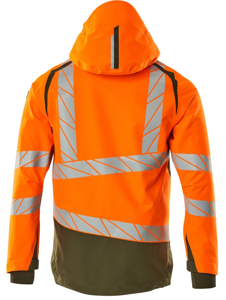 MASCOT-Warnschutz, Warn-Hard Shell Jacke, ACCELERATE SAFE, high vis orange/moosgrün