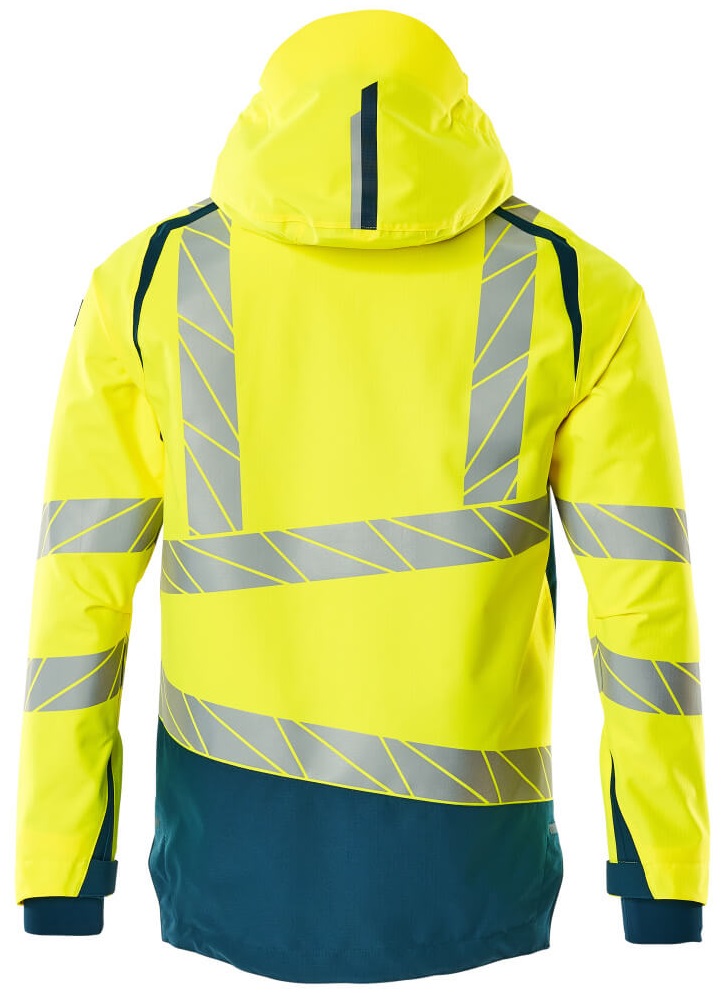 MASCOT-Warnschutz, Warn-Hard Shell Jacke, ACCELERATE SAFE, high vis gelb/dunkelpetroleum