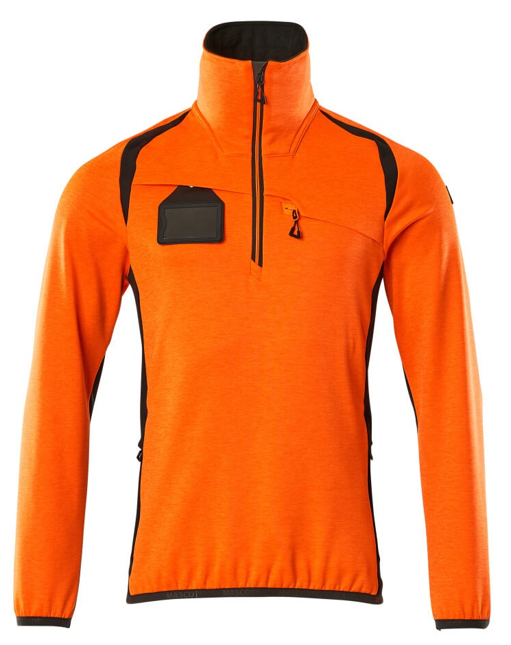 MASCOT-Warnschutz, Warn-Fleecepullover, ACCELERATE SAFE, high vis orange/dunkelanthrazit