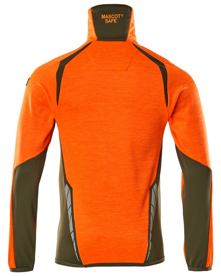 MASCOT-Warnschutz, Warn-Fleecepullover, ACCELERATE SAFE, high vis orange/moosgrün