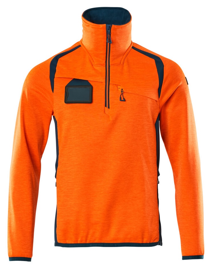 MASCOT-Warnschutz, Warn-Fleecepullover, ACCELERATE SAFE, high vis orange/dunkelpetroleum
