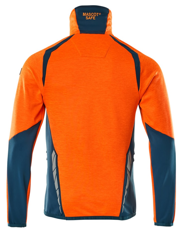 MASCOT-Warnschutz, Warn-Fleecepullover, ACCELERATE SAFE, high vis orange/dunkelpetroleum