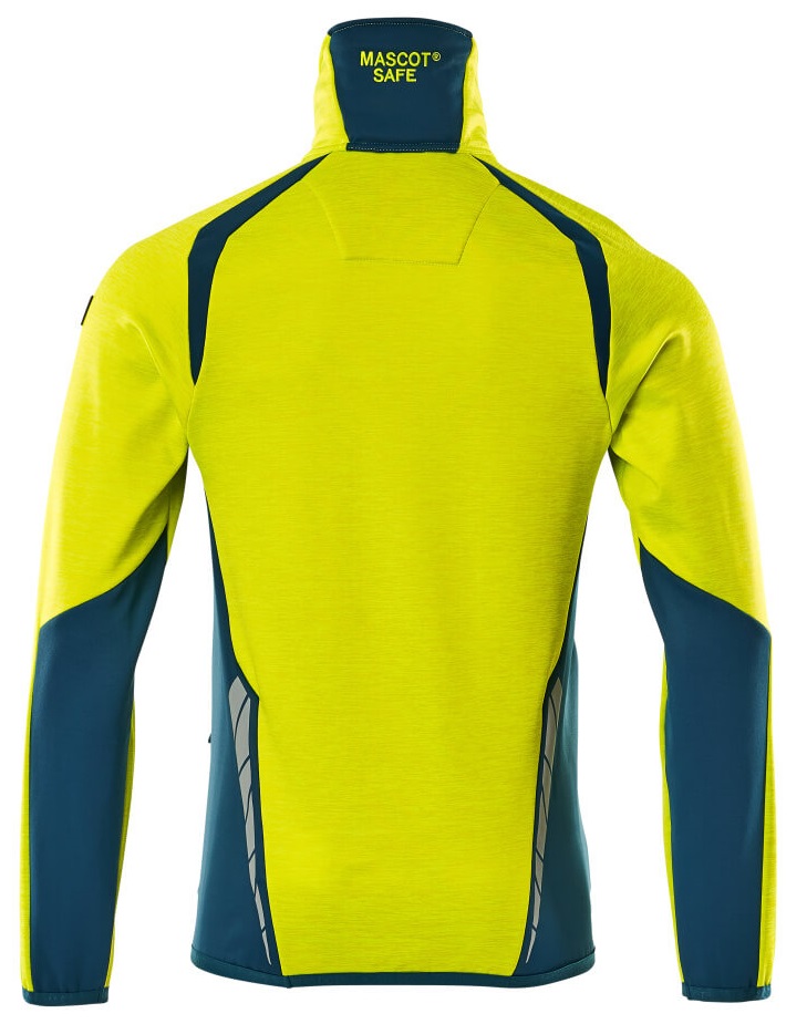 MASCOT-Warnschutz, Warn-Fleecepullover, ACCELERATE SAFE, high vis gelb/dunkelpetroleum