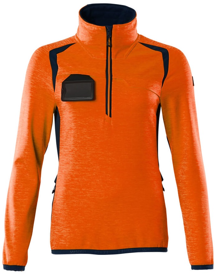 MASCOT-Warnschutz, Warn-Damen Fleecepullover, ACCELERATE SAFE, high vis orange/schwarzblau