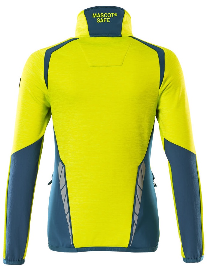 MASCOT-Warnschutz, Warn-Damen Fleecepullover, ACCELERATE SAFE, high vis gelb/dunkelpetroleum