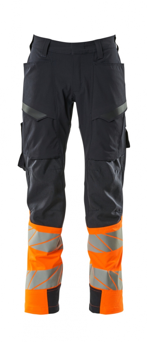 MASCOT-Warnschutz, Warnschutz-Bundhose, ULTIMATE STRETCH, schwarzblau/warnorange