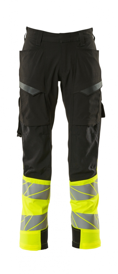 MASCOT-Warnschutz, Warnschutz-Bundhose, ULTIMATE STRETCH, schwarz/warngelb
