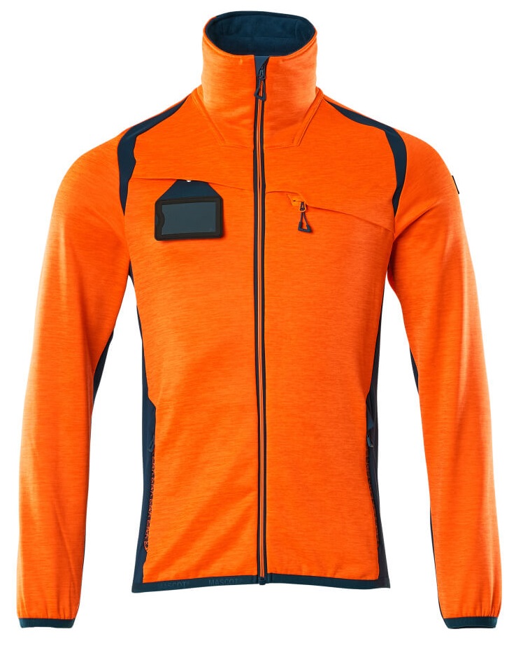 MASCOT-Warnschutz, Warn-Fleecepullover, ACCELERATE SAFE, high vis orange/dunkelpetroleum