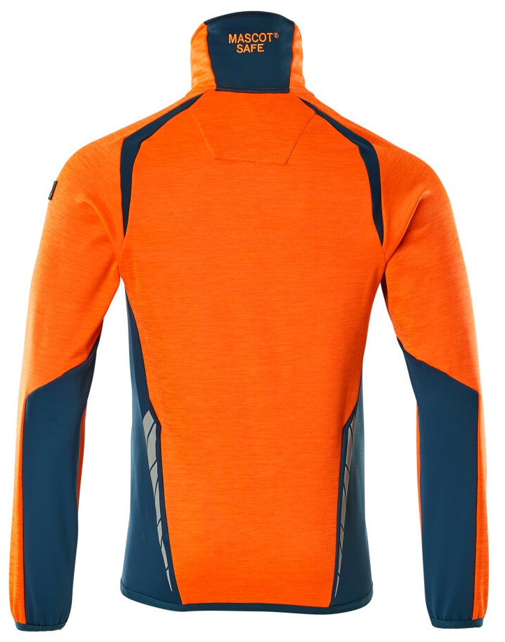 MASCOT-Warnschutz, Warn-Fleecepullover, ACCELERATE SAFE, high vis orange/dunkelpetroleum