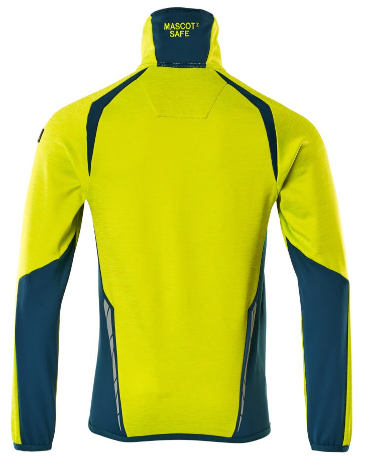 MASCOT-Warnschutz, Warn-Fleecepullover, ACCELERATE SAFE, high vis gelb/dunkelpetroleum
