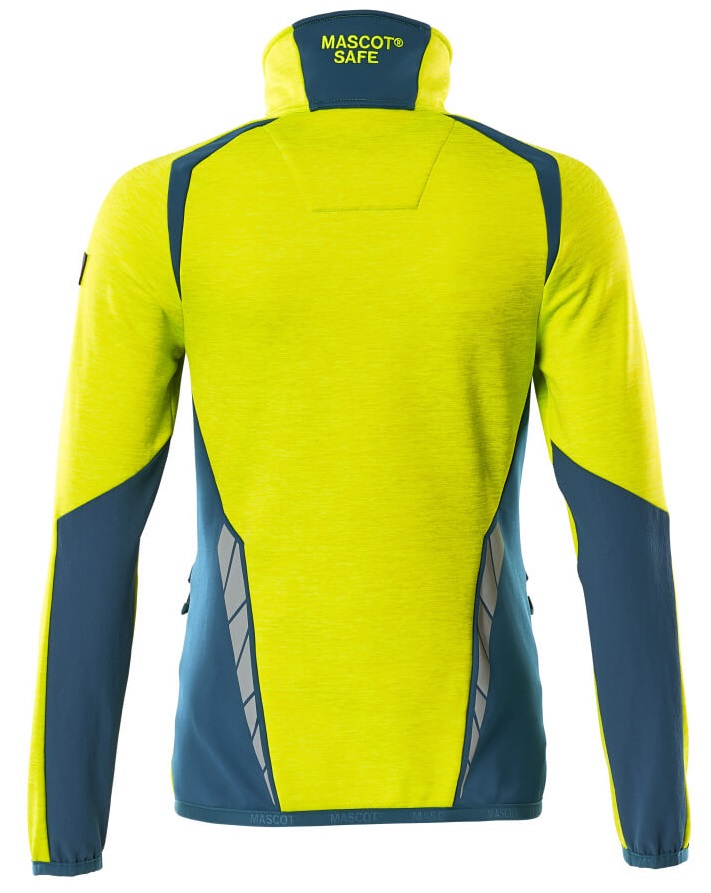 MASCOT-Warnschutz, Warn-Damen Fleecejacke, ACCELERATE SAFE, high vis gelb/dunkelpetroleum