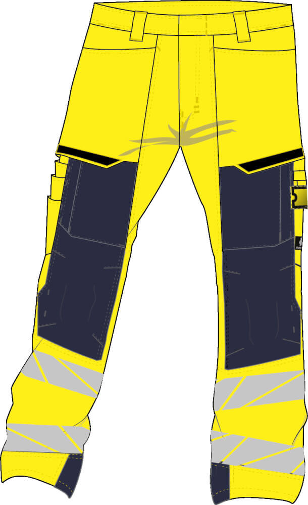 MASCOT-Warnschutz, Warn-Bund-Hose, ACCELERATE SAFE, 76 cm, warngelb/schwarzblau