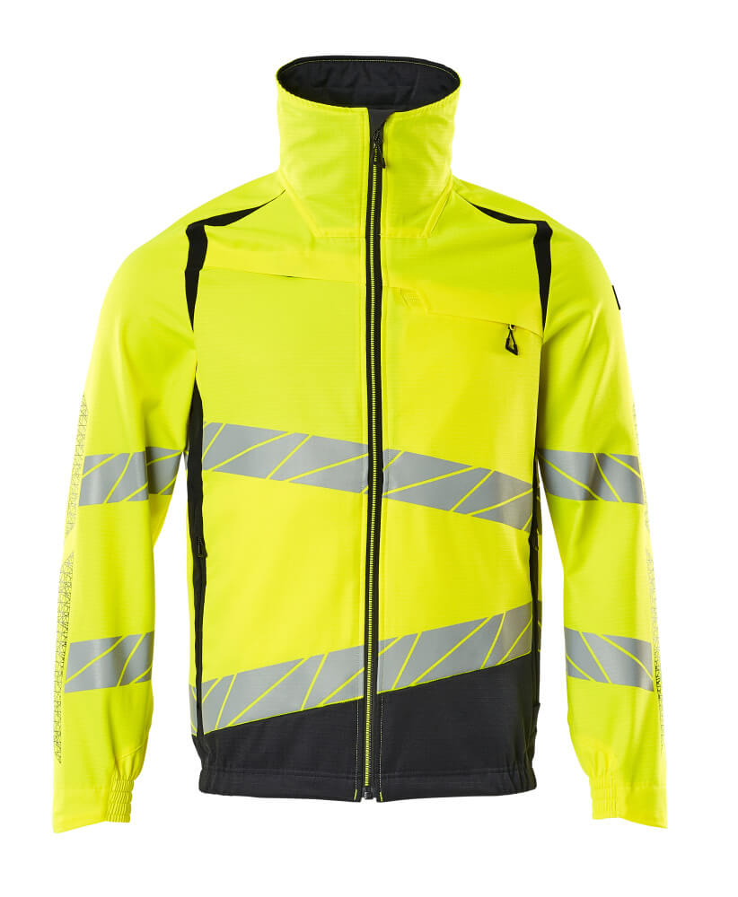 MASCOT-Warnschutz, Warnschutz-Arbeitsjacke, Accel. Safe, warngelb/schwarzblau