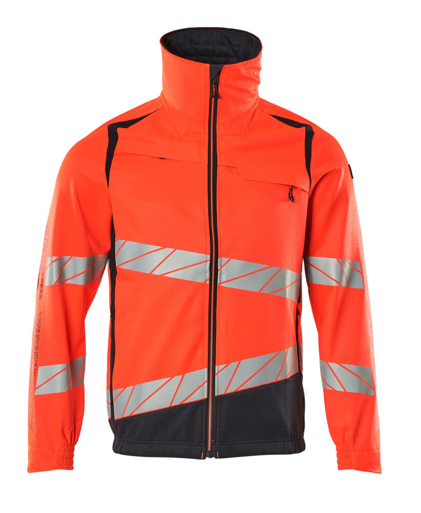 MASCOT-Warnschutz, Warnschutz-Arbeitsjacke, Accel. Safe, warnrot/schwarzblau