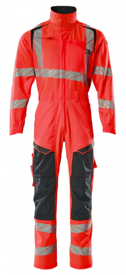 MASCOT-Warnschutz, Warnschutz-Overall, Accel. Safe, warnrot/schwarzblau