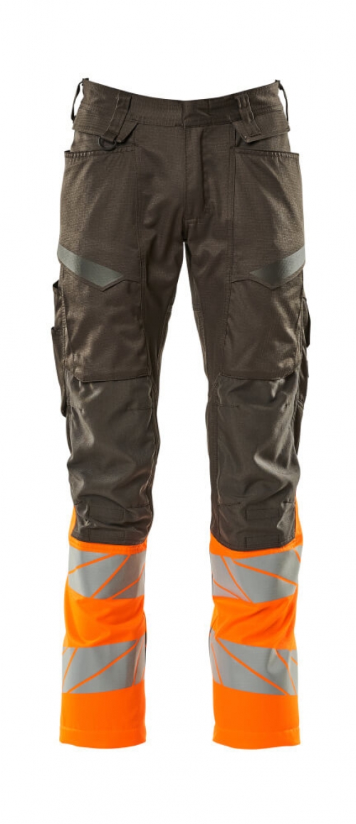 MASCOT-Warnschutz, Warnschutz-Bundhose mit Knietaschen, ACCEL SAFE, dunkelanthrazit/warnorange