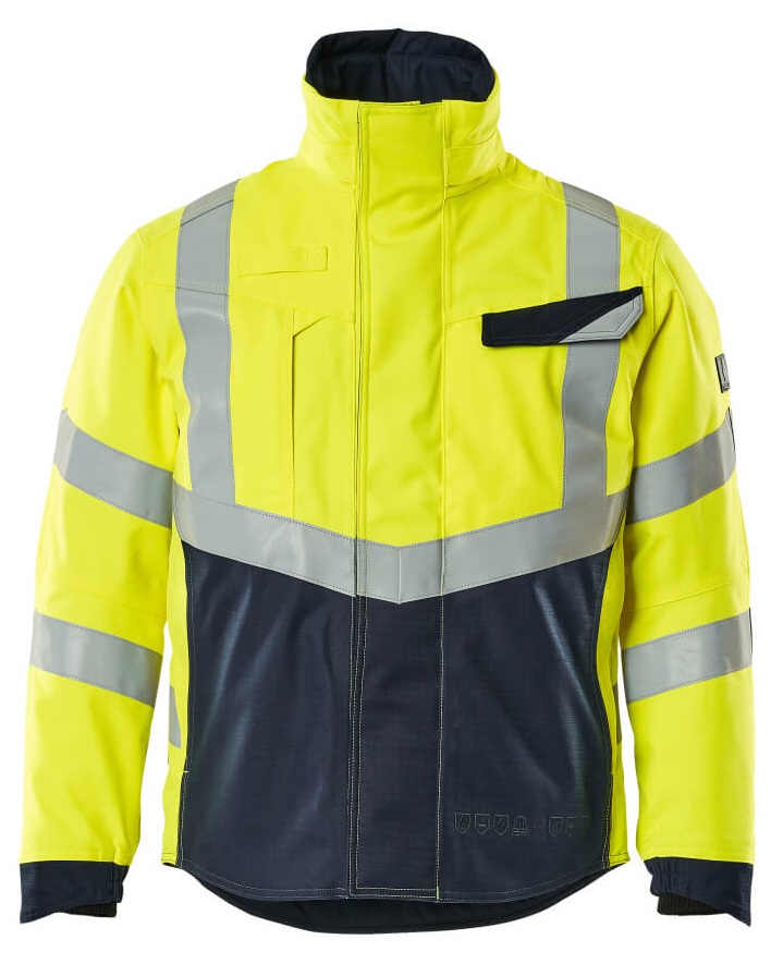 MASCOT-Warnschutz, Warn-Winter-Pilotjacke, MULTISAFE, warngelb/schwarzblau