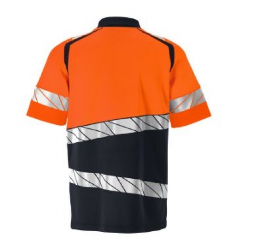 MASCOT® ACCELERATE SAFE Polo-Shirt Premium , Schwarzblau/Orange